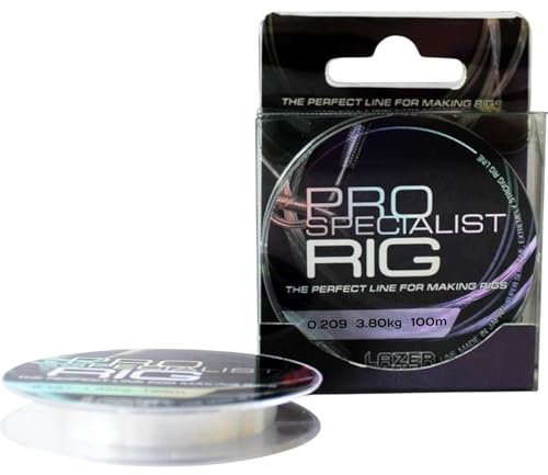 LAZER LINE Monofil Angelschnur 100m Dia 0,209mm Test 3,80kg - Transparent Vorfachschnur für Hecht Zander Barsch Forelle Karpfen Rig - Monofilament Angelsehne - Nylonfaden Vorfach - Angeln Schnur