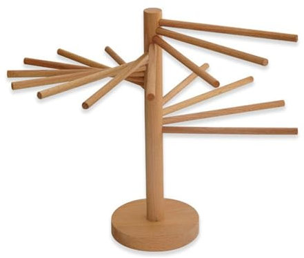 Soporte para secadora de pasta de madera natural único, resistente, soporte para secadora de espaguetis, versátil estante de secado de madera para pasta