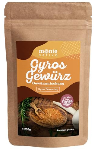 Gyros Especie Monte Nativo (250g) - Mezcla de Especias para Gyros suavemente secas ideal para cocinar y asar - Sabrosa y deliciosa Especia para Gyros - Especias griegas
