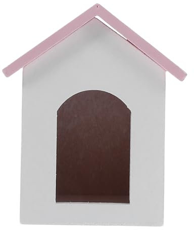 Abaodam Kompletter Miniatur-puppenhaus-bausatz - Puppenhaus-möbelsets Im Maßstab 112 - Dach Weiße Wände Und Hund