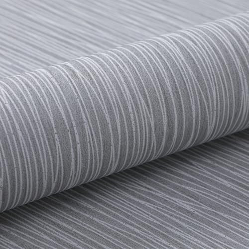 Mix Plain Stripe Textured Thick Wallpaper 3D Embossed Modern Minimalist Wallpaper Roll Striped Flocking Wallcoverings No Match Irregular Stripes Wallpapers for Bedroom Living Room Lounge Dark Grey