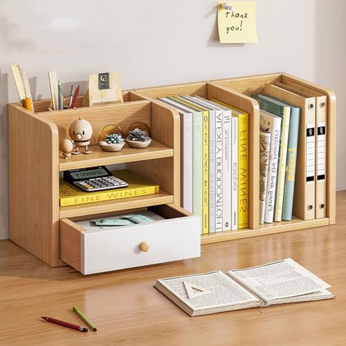 Schreibtisch-Bücherregal aus Holz für Bürobedarf und Literaturaufbewahrung