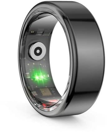 Hoorawwi Anello Intelligente IP68 per Uomo e Donna con Monitoraggio del Sonno, Frequenza Cardiaca, Pressione Sanguigna, Contapassi, Bluetooth, per iPhone 16, 15, 14, 13 Pro Max, ecc., Nero #7