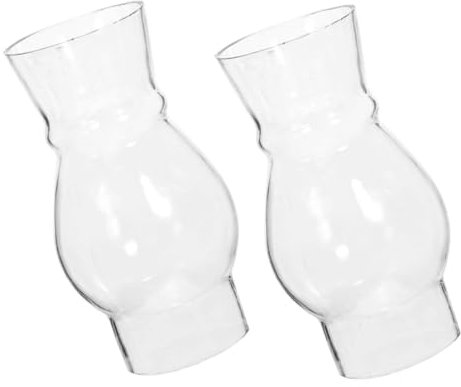 Gatuida 2stücke Teiliges Glas-öllampe Ersatzschirm Transparent Hitzebeständig Einfache Montage Vintage Petroleumlampe Lampenschirm Für Kleine Kerosinlampen Wohnraumbeleuchtung
