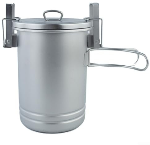 ZAMETTER Pentole e padelle in acciaio inox 304 per cucinare riso e campeggio, set portatile da appendere (senza borsa)