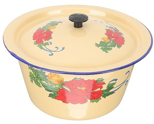 SOIMISS Emaille-handwaschtopf Mit Deckel Emaille-küchenschüssel Für Kühlschrank Retro Design Für Küche Und Haushalt