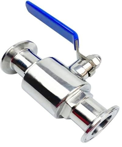 HNZHUXUE Kugelhahn, Kugelhahn, Edelstahl-Kugelhahn, 3/4 1 1-1/4 1-1/2 Edelstahl-Sanitär-Kugelhahn 19Mm-38Mm Tri-Clamp 50,5Mm Ferrule-Typ Kugelhahn/Blue/32Mm * Ferrule 50.5Mm