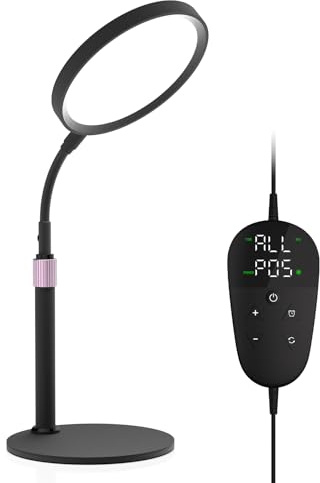 Trayvespace SAD Lamp 10000 Lux, Light Therapy Lamp with 9 Brightness Levels, UV-Free Daylight Lamp with 3 Colour Modes & Timer, Adjustable Sunlight Lamp for Home Office, Desk & Dark Winter Days