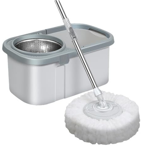 IUYIXWFP Sistema de Limpieza con trapeador Giratorio, trapeador y balde con escurridor para Limpiar Pisos, Separa Agua Limpia y Sucia, trapeador Giratorio pequeño