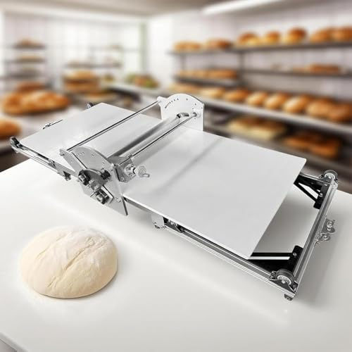 LBJDJYB Macchina per Pasta Sfoglia Manuale Pieghevole, Laminatrice per Pasta con Spessore Regolabile 0-20mm, per Croissant, Pizza e Pasta, Design Compatto da Tavolo, Uso Professionale e Domestico