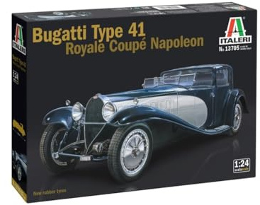 Italeri 13705 1:24 Bugatti Coupè Napoleon, modellbygge, monteringssats, statisk modellbygge, hantverk, hobby, lim, plastsats, exakt detalj, bilmodell, 1:24