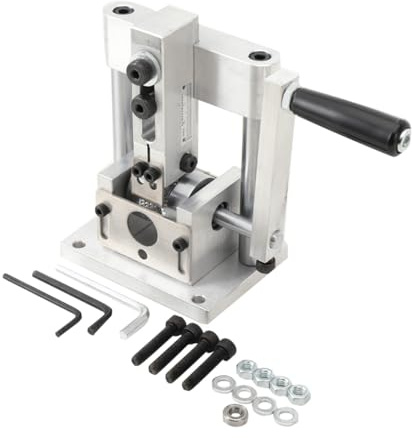 NICCOO Manual Wire Stripper Machine, Adjustable Cable Stripper Tool for 1mm-15mm Wires, Electric Drill Compatible Wire Stripping Tool, Aluminium Alloy Build (Silver)