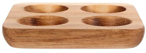 GALPADA Portauova in Legno 4 Fessure, Vassoio per Uova da Banco e Frigorifero, Custode Robusto per Conservazione Ordinata e Utilizzo in Cucina e Frigo