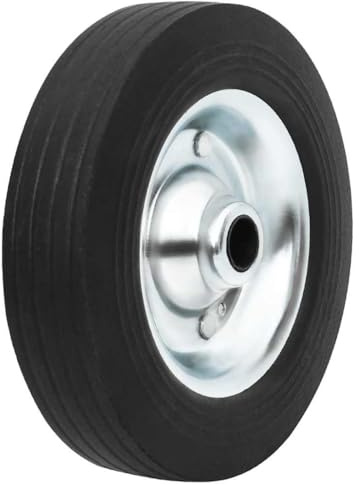 GeenYuu Roue jockey pour remorque, diamètre 20 x 5 cm, jante en acier plein, charge de 150 kg, compatible avec arbre de 20 mm de diamètre, pour remorque, voiture, transport, remorque, bascule