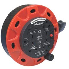 Infapower 4 Way 5M Cable Extension Reel Lead Mains Socket 13 AMP…
