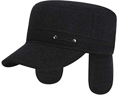 FakeFace Unisex Schirmmütze mit ohrenschützer gefüttertes Basecap Herren Winter Dicke Mütze Kappen Golf Cap Fliegermütze Wintermütze Windschutz Baseballcap mit Schirm und Ohrenklappen