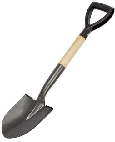Kids Metal 28-inch Round Shovel with D-Handle - Camp, Beach & Garden Shovel
