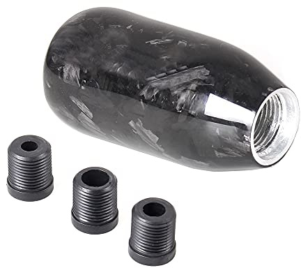 muge racing Forged Real Carbon Fiber Shift Knob Universal Gear Shifter Knob for Most Manual/Automatic Car with 3 Adapters