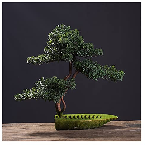 XXXXW Handmade Chinese-style Simulation Potted Bonsai Welcoming Pine Green Plants Decoration Soft-covered Entrance Living Room Study Decoration Decoration Handicraft Gifts Fake Plant (Color : F)