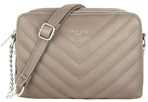 CRAZYCHIC - Damen Gesteppte Umhängetasche - Kleine Handtasche Kette Schultertasche - Frau Steppmuster PU Leder Tasche - Rechteckige Viele Fächern Crossbody Bag Clutch Kettentasche Handy Party