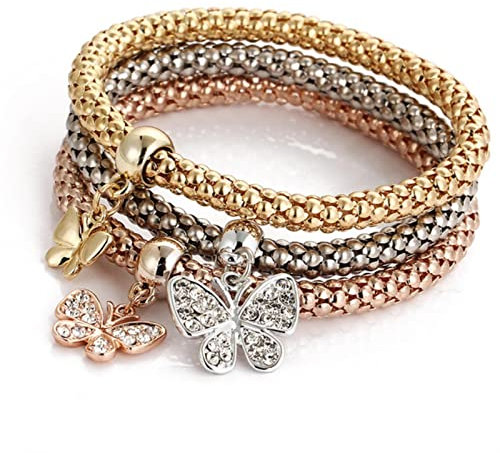 LIULIN Wellen-Armbänder für Damen, Schönes Armband mit Herz aus farbigem Kristall, österreichische Mode