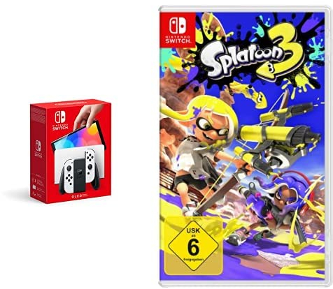 Nintendo Switch-Konsole (OLED-Modell) Weiß + Splatoon 3 Switch