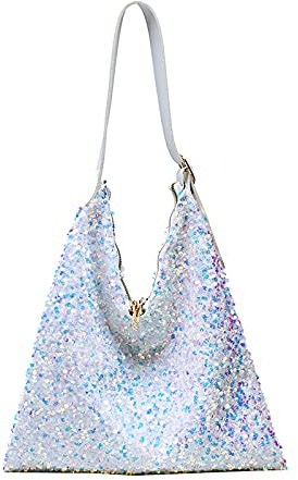 MEGAUK Damen Pailletten Henkeltasche Elegante Handtasche Glitzer Schulter Tote Glänzende Abendtasche Shopper für Einkaufen Party Arbeit
