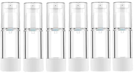 6 STÜCKE 30ml Airless Pumpspender Leer,Creme Spender reiseflaschen zum befüllen，Pumpflasche，Nachfüllbar Vakuum Kosmetikbehälter，Leer Lotion Pumpflasche für Reise Home Verwendung