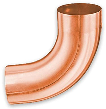 zbs24 Kupfer Regenrohre Fallrohrbogen 100mm Neigung 85°, konischer Ablaufbogen mit Einsteckfase -Regenrohrbogen aus Kupfer