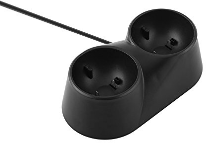 Tbest Estación de Carga de Controlador Dual para VR, Soporte de Estación de Carga de Base de Carga Dual para Controles Remotos de Play Station VR