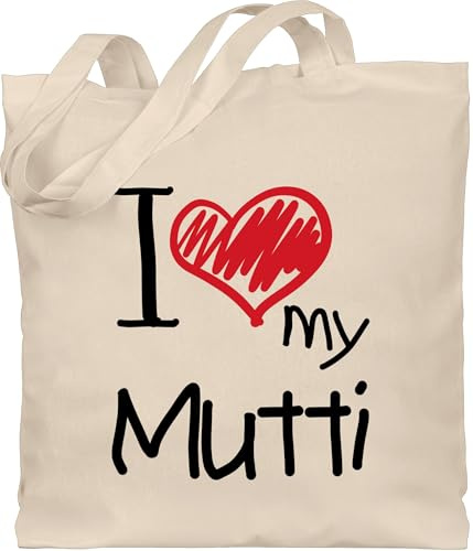 Shirtracer - Baumwolltasche - Mama - Taschen - I love my Mutti schwarz