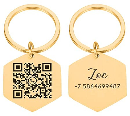 Personalisierte Haustier-Hundehalsband-QR-Code-Tags Personalisierte Kontaktnummer Und Code Für Welpen-Kätzchen-Halsband Anti-verlorenes Haustier-Hunde-Namensschild,Gold,30mm