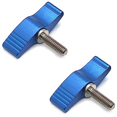 M6x20mm Schrauben mit Griffen Rändelschrauben Flügelschrauben Knopf Einstellbarer Rändelschraube 2 Stück (Blau, M6 x 20 mm)