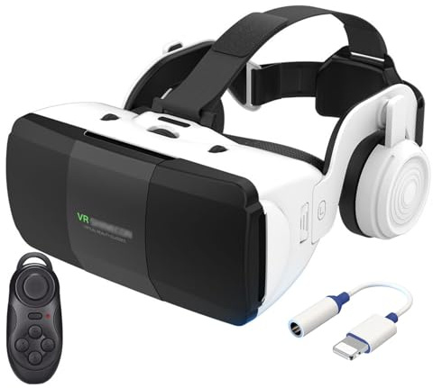 2023 Nuovo Occhiali VR 3D Visore Realtà Virtuale con Cuffie e Controller,Occhiali Virtuali per Giochi e Film,VR Headset Compatibile con Tutti Gli Smartphone da 4,7-7,8,Regali di Natale Particolari (