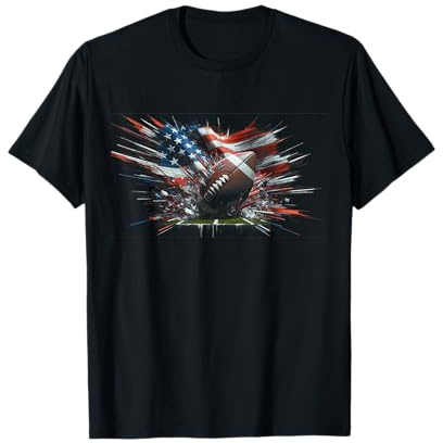 American football 4th Of July Men USA American Flag Boys T-Shirt