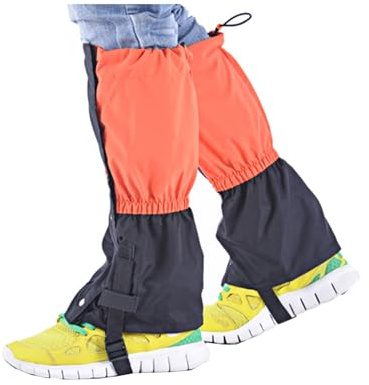 HEARSO Leg Gaiters, Children’s Model Can be Used in All Seasons, Snowshoe Gaiters and Outdoor Gaiters, Suitable for Walking, Mountain Climbing, and Outdoor Use. (Color : Orange)