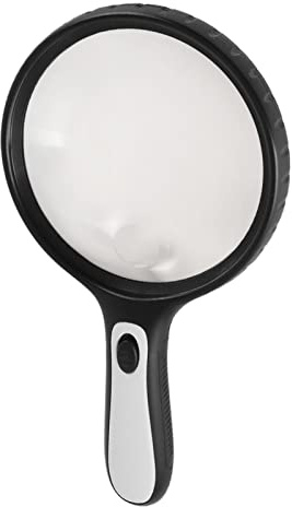Lupe Mit Licht, Handlupe Mit 4 LED-Leuchten, Beleuchtete Lupe Zum Lesen von Senioren, Schmuck
