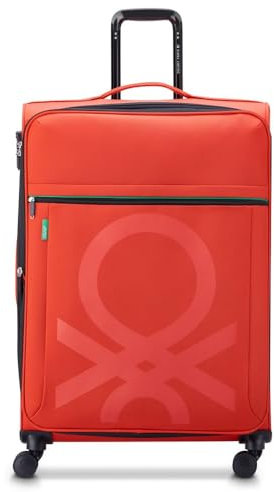 DELSEY Paris x United Colors of Benetton – Color Block – Flexibler Koffer 76 cm x 51 cm x 32 cm – 104 l – XL, rot, extra-Large, Trolley Case/Upright
