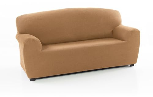 FAVERTI® Funda Sofá 3 plazas Elástica Universal de 180 a 220cm | Modelo Reale | Doré | Funda Protectora Sofá | Protector de Calidad de Tejido Jacquard Tacto algodón