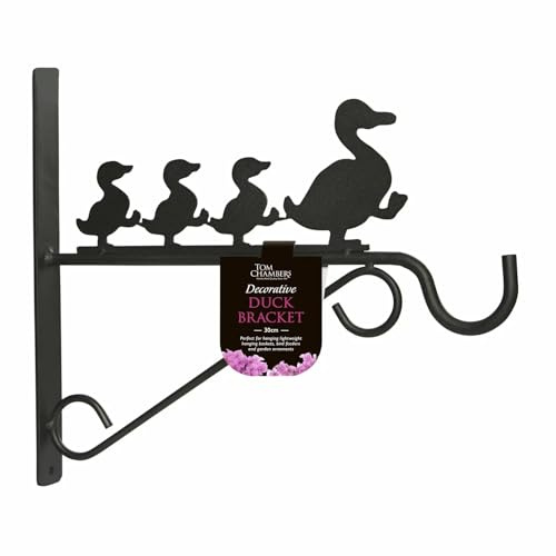 Gifts Direct 2 U Tom Chambers Decorative Duck Hanging Basket Bracket Black - 30cm
