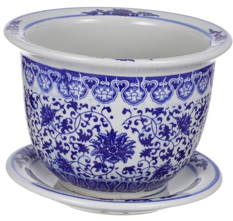 INOOMP 2 Vasi in Ceramica Grandi Vasi Da Fiori Vintage Con Vassoio Per Piante Da Appartamento