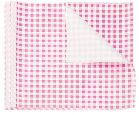 sourcing map 200 fogli di carta cerata quadrata a scacchi, 30 x 30 cm, per alimenti secchi, assorbenti, per panini, panini, panini, hamburger, cucina, rosa