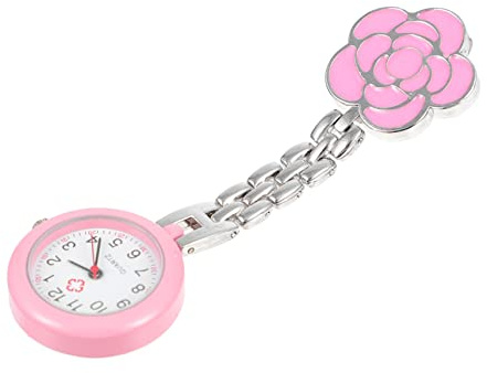 SHERCHPRY 2 Piezas Reloj De De Enfermera Reloj De Enfermería Enfermeras Relojes Reloj Colgante De Solapa Reloj De Bolsillo Colgante Reloj De Bolsillo con Cadena Rosa Aleación
