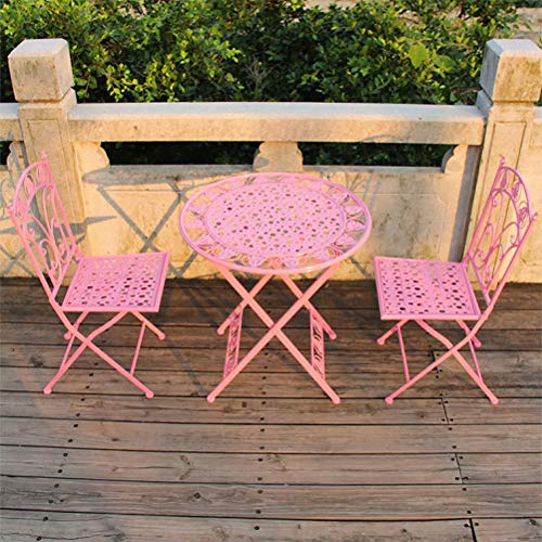 ABBNIA Bistro-Sets für 2 für den Garten, zusammenklappbar, für Terrasse und Hof, Esszimmermöbel, zusammenklappbar, rostfrei, wetterfest, für Garten, Hinterhof, Balkon,