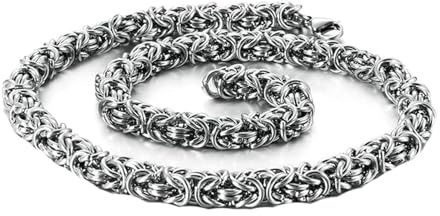 Bishilin Kette Herren Edelstahl 65CM, Männer Halskette Personalisiert ohne Anhänger 8MM Königskette Freundschaftskette Gothic Kette Silber