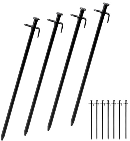 Ferropro Zeltheringe aus verzinkten Werkzeugstahl 30 cm – 6 Stück – Schwarz – Robuste Erdanker & Bodenanker – Erdnägel für Camping, Outdoor & Garten – einfaches und schnelles spannen von Seilen