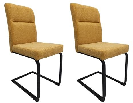 HTI living Schwingstuhl Liron 2er-Set Esszimmerstuhl Freischwinger Gelb
