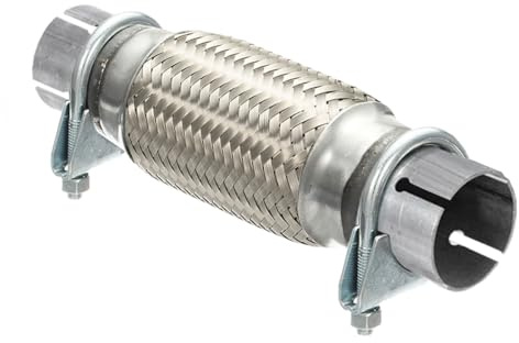 MOCNT Tubo Flessibile di Scarico per Auto con 2 Fascette 51mm X 150mm/250mm Tubo di Riparazione Giunto Flessibile Intrecciato Tubo Flessibile Scarico Marmitta Connettore