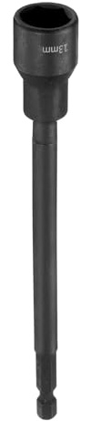 sourcing map Hex Nut Driver Drill Bit 13mm Metric 6-Point Socket 1/4 Hex Shank Magnetic Setter CR-V Steel Bolt Sockets for Power Drills Impact Drivers, 5.91 (150mm) Long