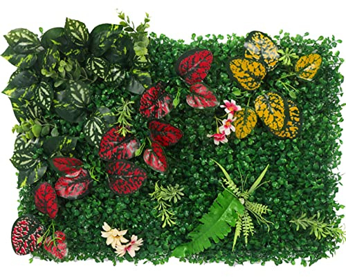 GAOAZHEN Artificial Grass Wall Panels, Artificial Boxwood Hedge Panels 24PCS, Grass Wall Backdrop Artificial, Greenery Backdrop Artificial Boxwood Hedge Wall Roll Panel Fence Decor, Privacy Fence Scr